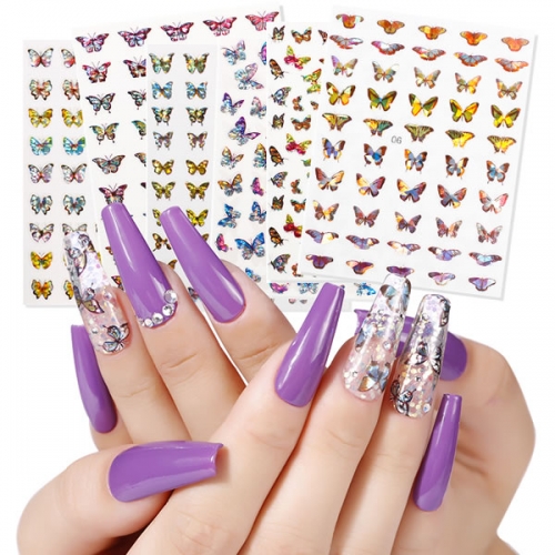 NDO-459 Laser Holographic butterfly nail sticker