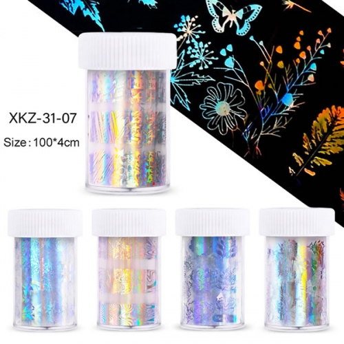 XKZ-31 Holographic laser butterfly flower nail transfer foil