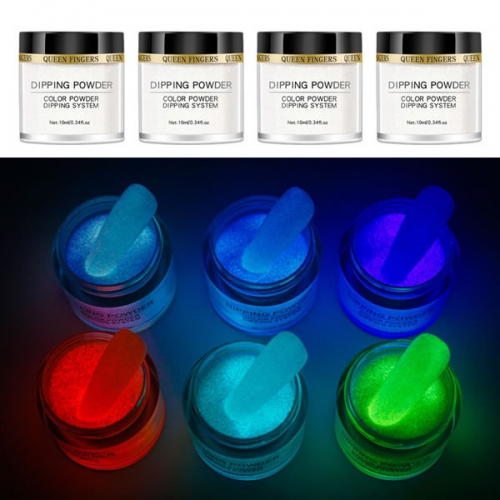 PGP-154 6 colors glow in the dark nail art dipping powder