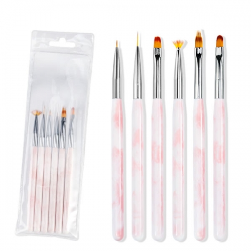 NBS-99 Marble  gradient color acrylic painting liner nail brush set