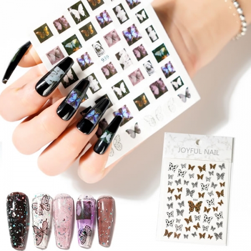 934-939 Leopard butterfly nail sticker