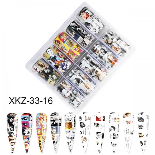 XKZ-33-16 Beauty lady transfer nail foil