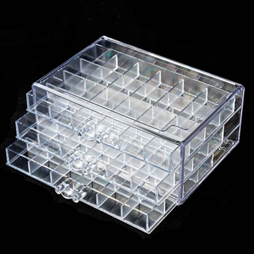 NAC-79-02 3 layers 72 grids nail rhinestones decorations container storage box