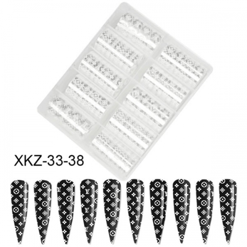 XKZ-33-38 White label nail art foil