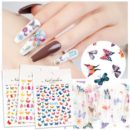 T184-212 Butterfly decorations nail art stickers