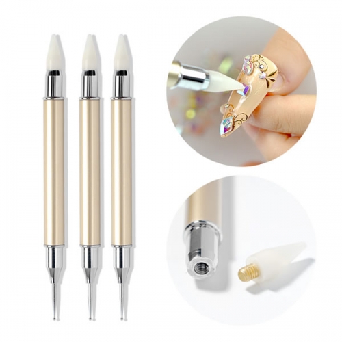 POT-98 Double handle pick rhinestones nail art dotting pen