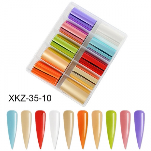 XKZ-35-10 Colorful pure color nail transfer foil
