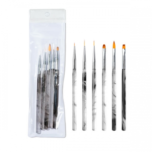 NBS-120 Marble water ink handle nail painting brush set