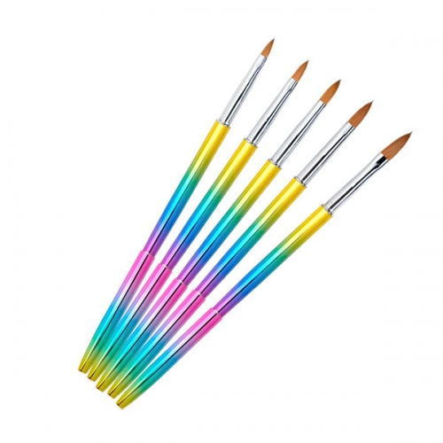 NBS-115 5pcs Rainbow handle acrylic brush set
