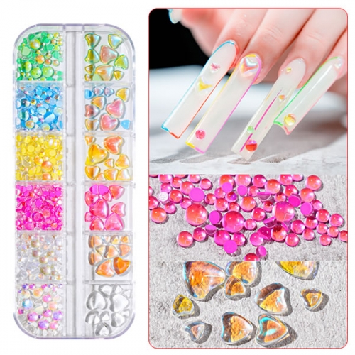 CRS-61 Crystal rainbow nail art mermaid beads