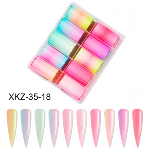 XKZ-35-18 Pink bright marble gradient nail transfer foil