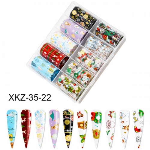 XKZ-35-22 Christmas snowman transfer nail foil