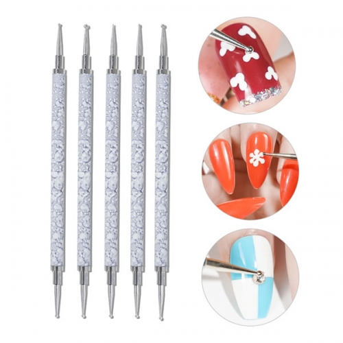 R178 Marble ink double heads nail art dotting pen set