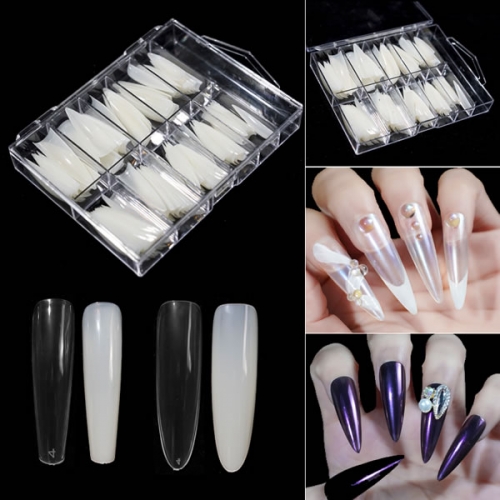 NTS-98 100pcs/box clear natural XXL nail art tips box