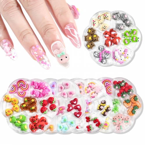 NDO-541 Cartoon candy flower fruit animals resin nail accessories decoration