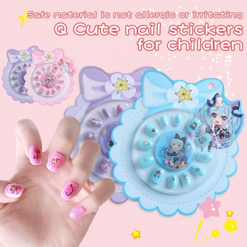 PNT-97 Cute child press on nails for kids