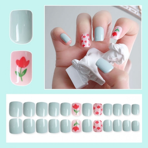 PNT-101-59 Flower nail tips press on nails