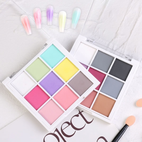 PMN-125 Pressed powder solid 9 colors gradient nail powder set