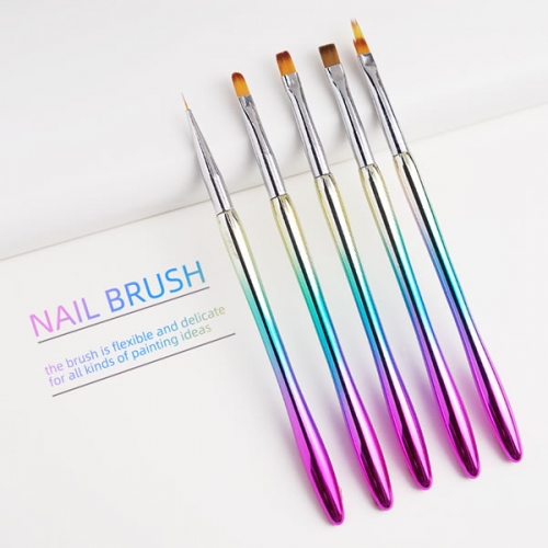 NBS-137 Rainbow 5pcs nail brush set