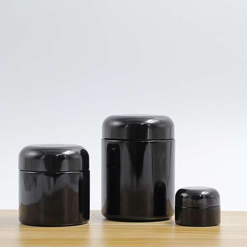 30/50/100/150/200/250/300/400/500/1000ml glass jar uv herb hygrometer jar Dark Violet Glass Cosmetic Jar with Black Lid