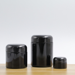 30/50/100/150/200/250/300/400/500/1000 ml Glas UV-Kräuter-Hygrometerglas Dunkelviolettes Glas-Kosmetikglas mit schwarzem Deckel