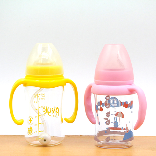 シリコンホルダー付き耐熱性乳児用ミルク供給ガラス瓶