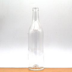 Garrafa de vinho de vidro transparente impressa com logotipo personalizado mais vendida promocional