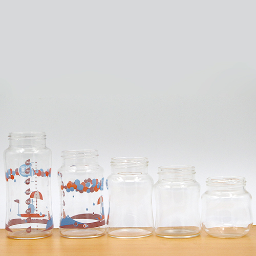 Heat Resistant Baby Milk Feeding Glass Bottle With Silicone Holder