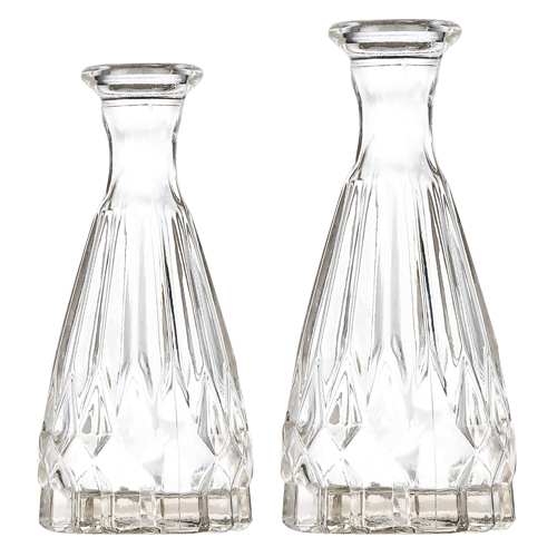 Botella de aromaterapia de vidrio transparente en forma de jarrón de 50 ml y 150 ml