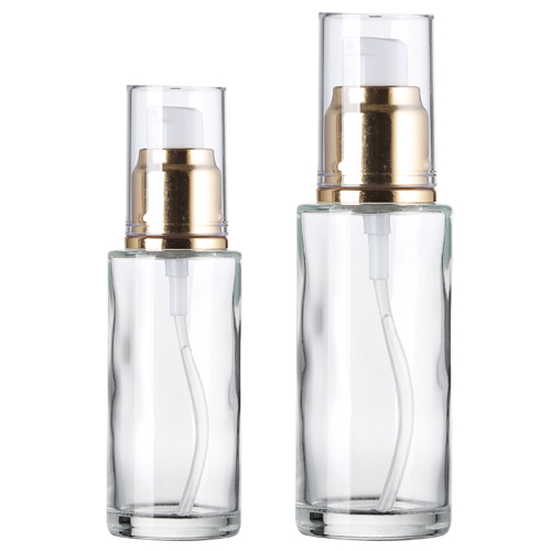 20ml 30ml 50ml 100ml Transparent Frosted Flat Shoulder Glass Pump Bottle with Lotion Pump
