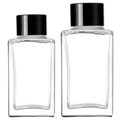 botella de aromaterapia de cristal cuadrada clara de 80ml 100ml para perfume
