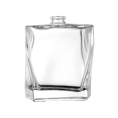 Nuevo diseño100ml Botella de spray de perfume de vidrio rectangular vacía transparente