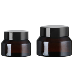 15 g 30 g 50 g Bernsteinfarbener schräger Schulterglas-Cremetopf Kosmetikverpackungsbehälter mit Deckel