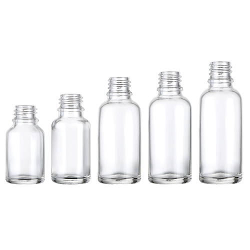 Botella de aceite esencial transparente aceptable para serigrafía personalizada
