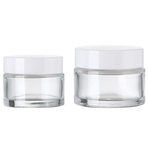 Customized Cosmetic Glass Cream Skin Cream Jar with Plastic Lid 5g 10g 15g 30g 50g 60g 100g Glass Clear Frosted Jar for Cream