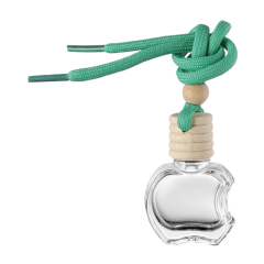 Apple Shaped Car Hanging Glass Aromatherapy Bottle With Corded Cap