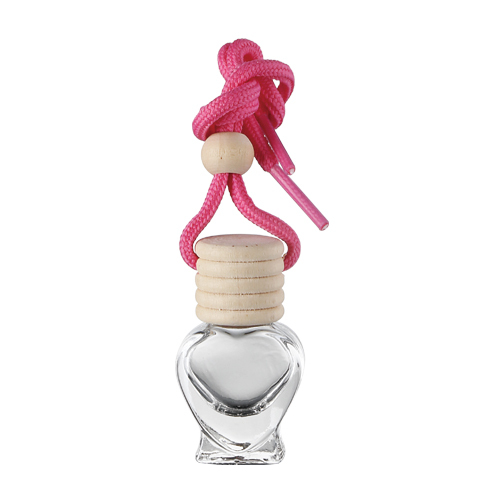 5/10/15ml Cute Clear Heart Shaped Car Hanging Glass Aromatherapy Bottle