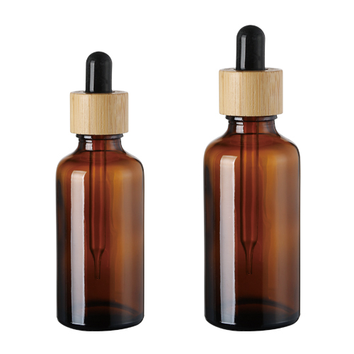 Amber Color Essential Oil Bottle With Bamboo Dropper