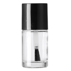Оптовая 5мл 10мл 15мл круглой формы стеклянная бутылка масла лака для ногтей с круглой крышкой щетки