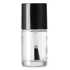 Atacado 5ml 10ml 15ml garrafa de óleo de esmalte de vidro formato redondo com tampa de escova redonda