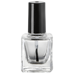 Venta al por mayor Venta caliente 5ML 10ML 15ML Forma cuadrada Botella de aceite de esmalte de uñas de vidrio con tapa de cepillo negro