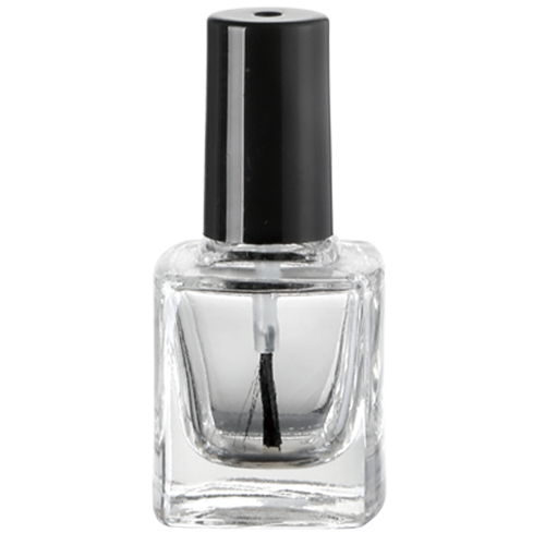 Vente en gros vente chaude 5 ML 10 ML 15 ML forme carrée verre vernis à ongles bouteille d'huile avec capuchon de brosse noir