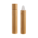 5 ml 10 ml 15 ml d'huile essentielle de verre rechargeable en rouleaux avec rouleaux en acier et couvercle en bambou