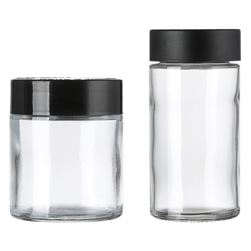 Wholesale 1oz 2oz 3oz 4oz 5oz Clear glass jar with plastic lid cosmetic packaging