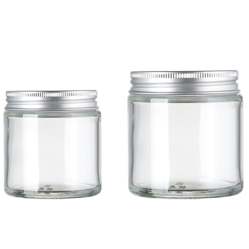 15 30 50 100-ml-Kosmetikflasche aus klarem Glas mit silbernem Aluminiumdeckel