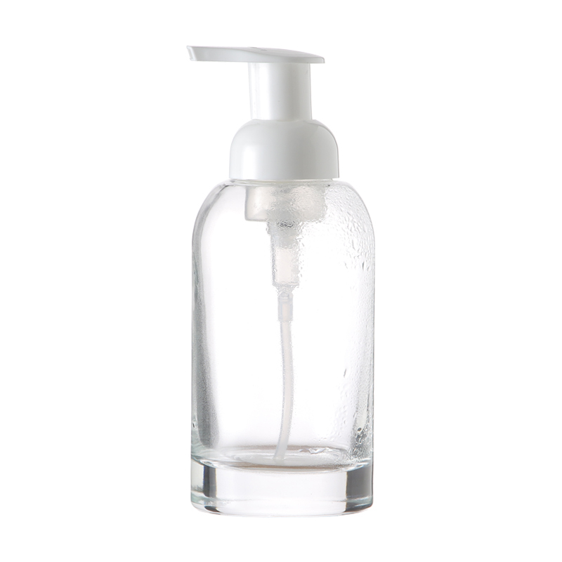 Usine 350 ml bouteille vide en verre transparent bouteille cosmétique avec pompe à mousse