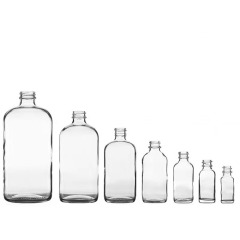 卸売透明15 ml 30 ml 60 ml空のボストンガラス瓶、螺旋蓋付き