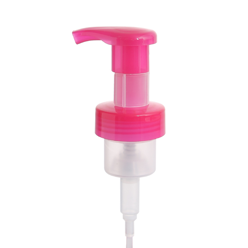 Vente en gros 40mm 43mm PP pompe à mousse rose foncé 0.8cc avec clip en plastique