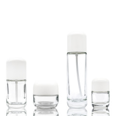 Botella de loción de vidrio redonda de 30ml 50ml de fabricante al por mayor