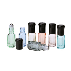 3ml 6ml 9ml 12ml Frasco de perfume de aceite esencial de 10 ml en rollo de vidrio moldeado con rodillo metálico de nuevo diseño